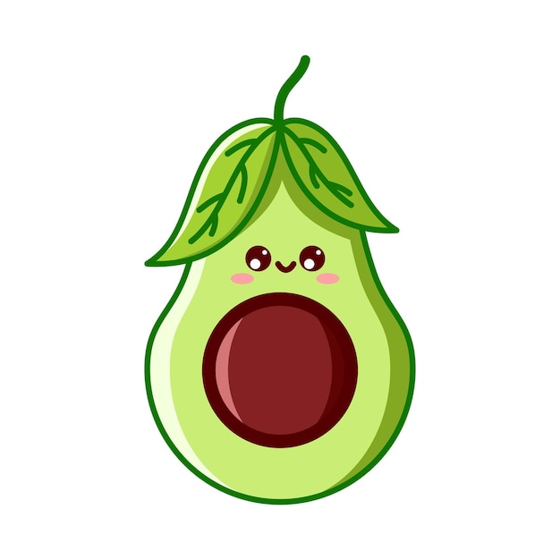 Vector cute avocado vector illustration