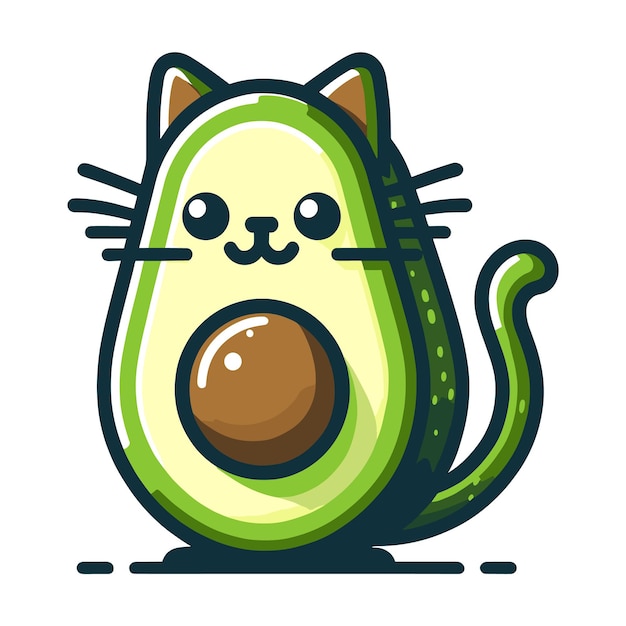 Vector cute avocado vector illustration