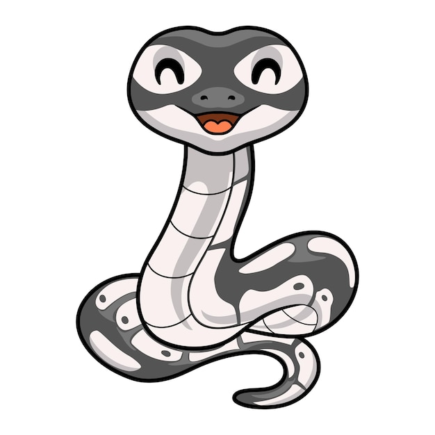 Vector cute axanthic ball python cartoon