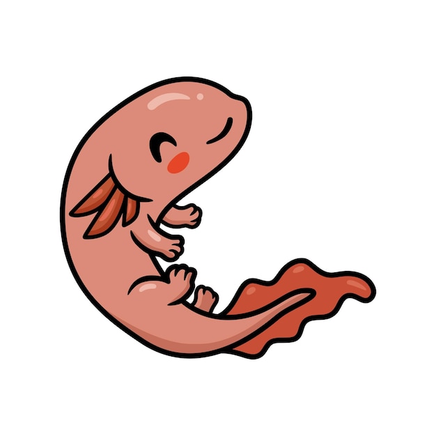 Cute axolotl cartoon vector illustration