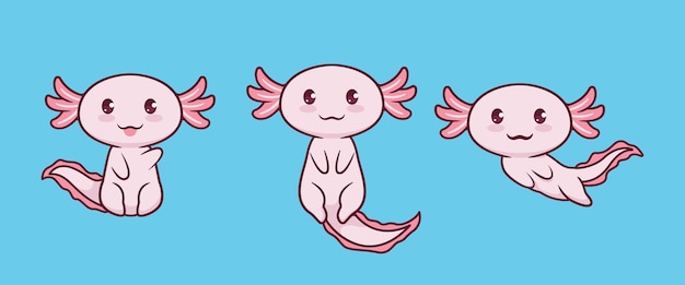 Cute axolotl vector illustration design