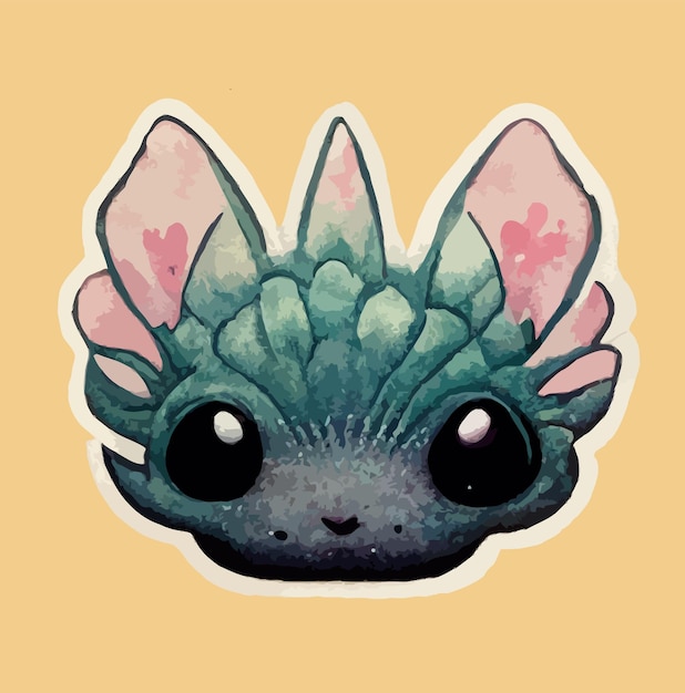 Simpatico adesivo per pittura ad acquerello axolotl, clipart di illustrazione kawaii axolotl