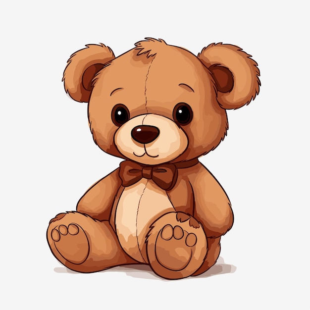 Вектор Милый медведь детский мультфильм животное иллюстрация плюшевый медведь вектор