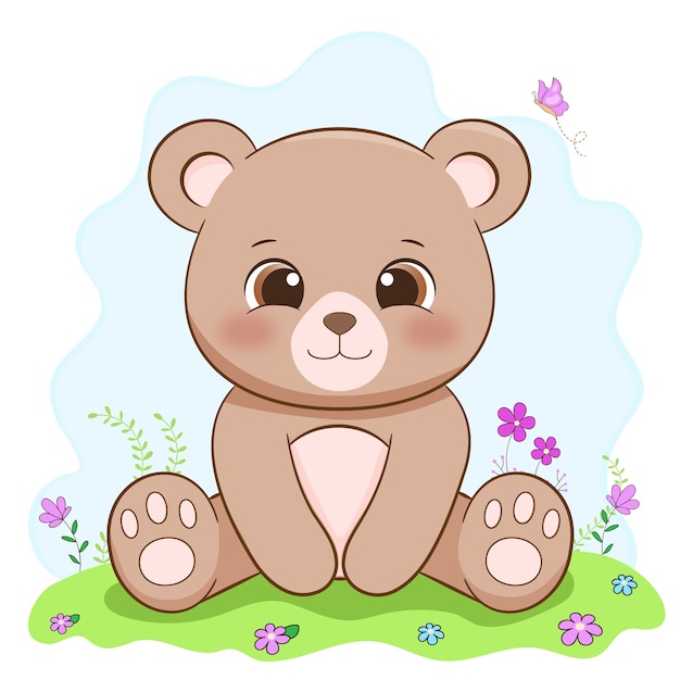 Vector cute baby bear