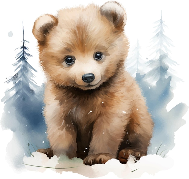 Vector cute baby bear