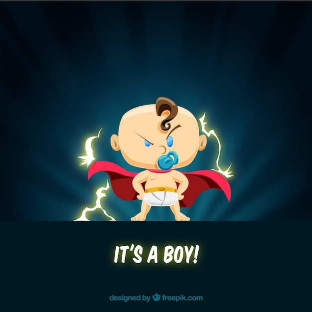 Vector cute baby boy background in flat style