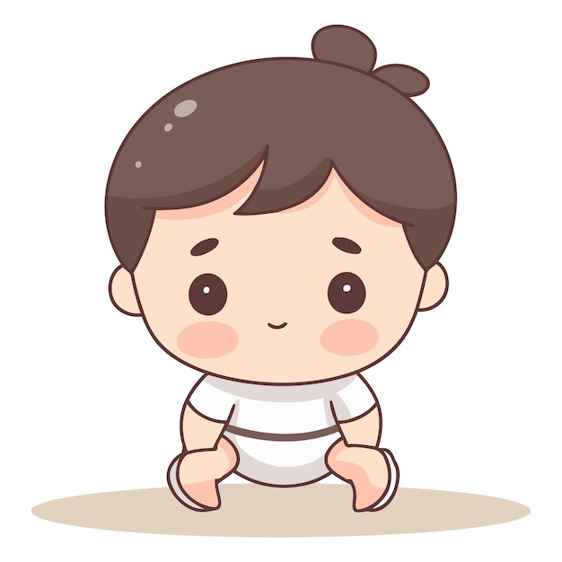 Vector cute baby boy cartoon character for your design