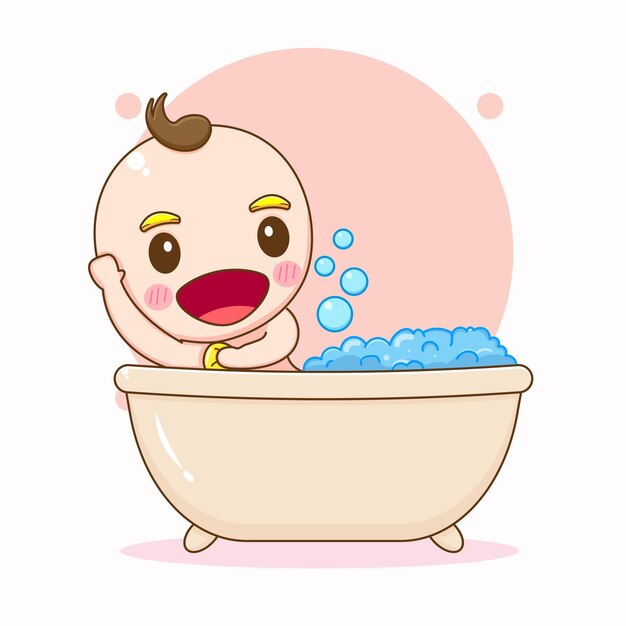 Cute baby boy cartoon illustration