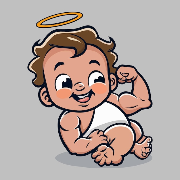 Cute Baby Boy Cartoon Vector Illustration