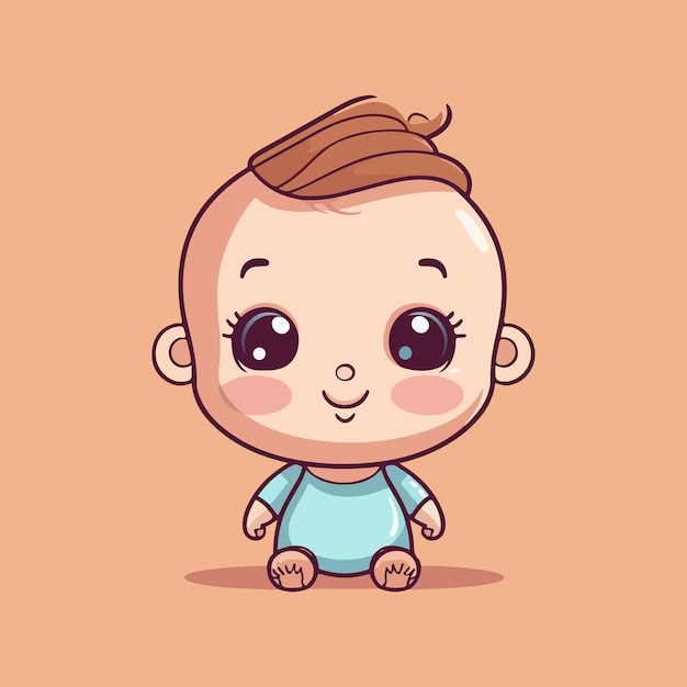 Cute Baby Boy Cartoon Vector Illustration