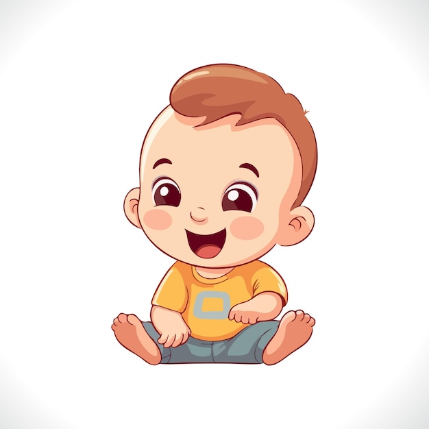 Cute baby boy cartoon vector illustration