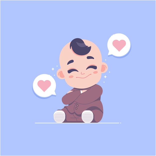 Cute baby boy character flat design