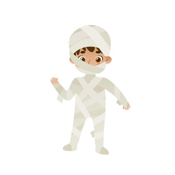 Premium Vector | Cute baby boy in halloween mummy costume. Premium Vector | Cute baby boy in halloween mummy costume.