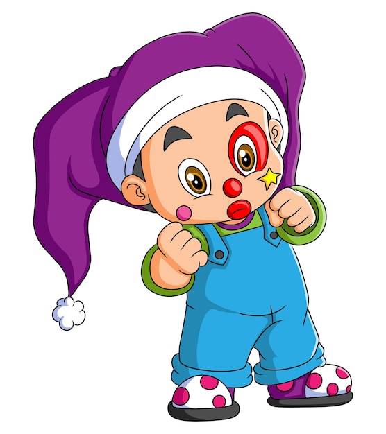 Il simpatico bambino indossa il costume da clown