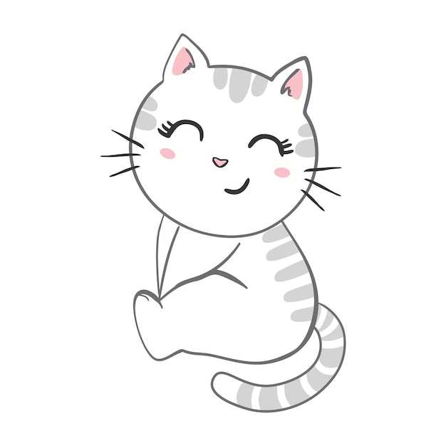 Premium Vector | Cute baby cat. vector illustration for baby shower, greeting card. Premium Vector | Cute baby cat. vector illustration for baby shower, greeting card.
