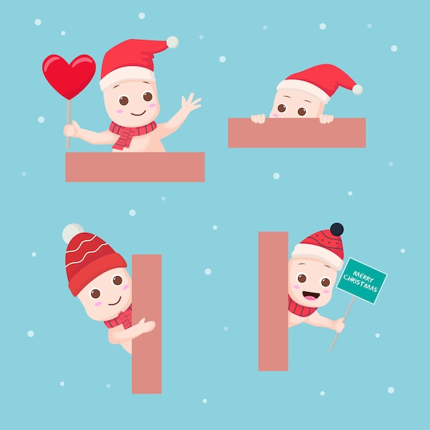 Cute baby character christmas