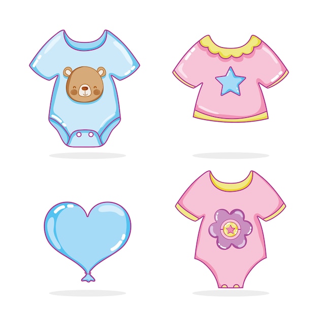 Cute baby clothing vector illustration graphic design