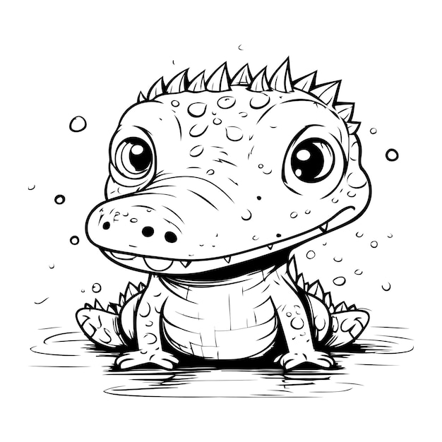 Cute baby crocodile Vector illustration of a cute baby crocodile
