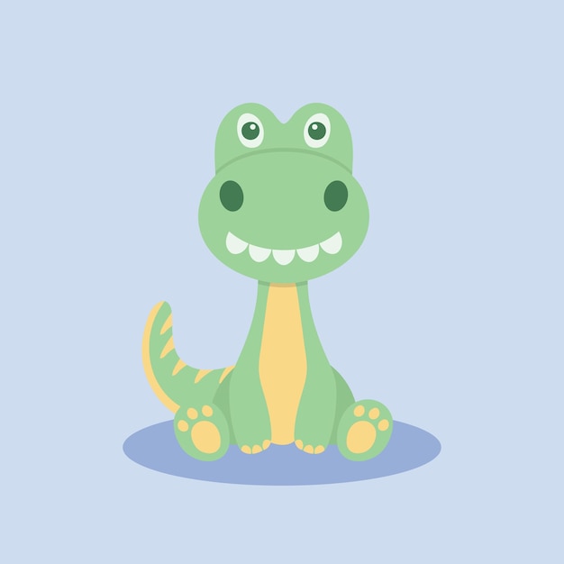 Cute Baby Dino Brontosaurus Sitting