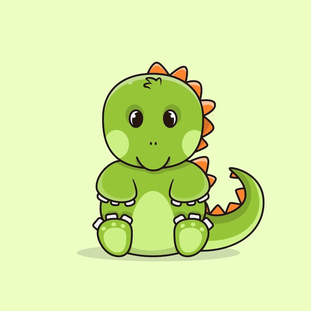 Cute baby dinosaur cartoon vector illustration, funny and cute adorable baby dinosaur