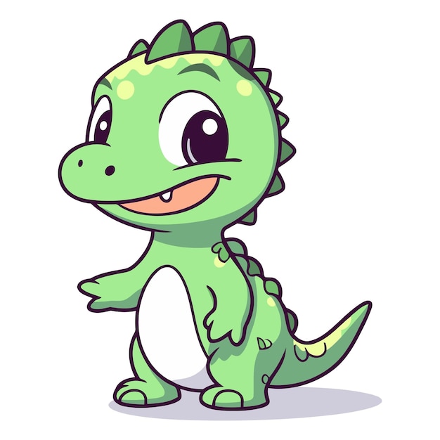 Cute baby dinosaur isolated on a white background