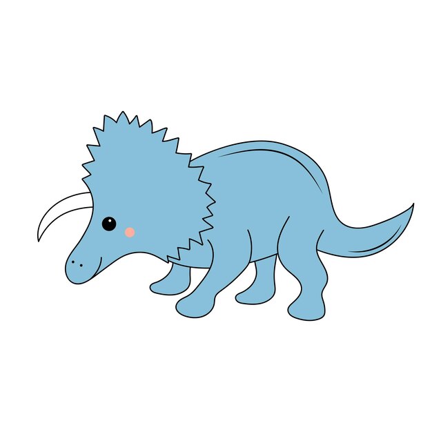 Cute baby dinosaur prehistoric character in doodle style