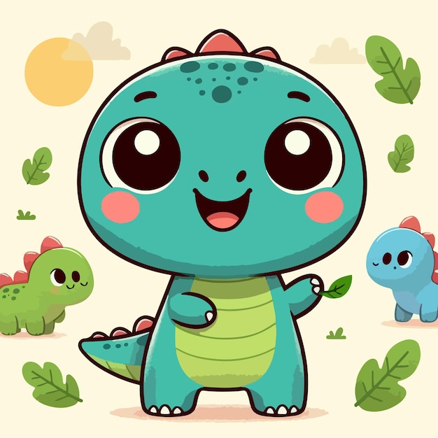 Vector cute baby dinosaur