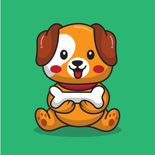 Cute baby dog icon vector