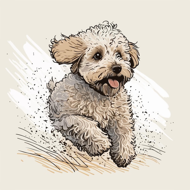 Vector cute baby dog playing illustration cartoon