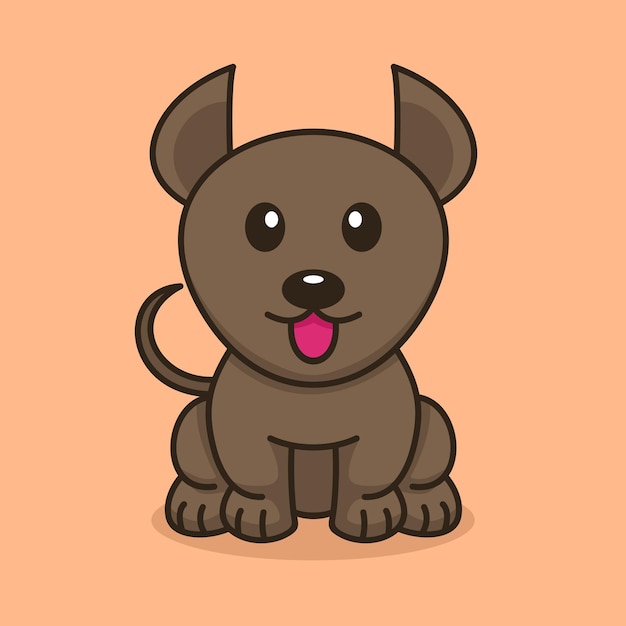 Cute baby dog premium vector illustration