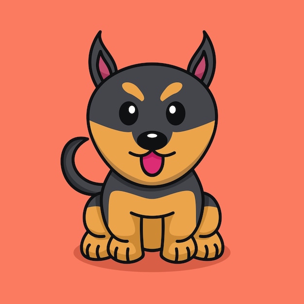 Cute baby dog premium vector illustration