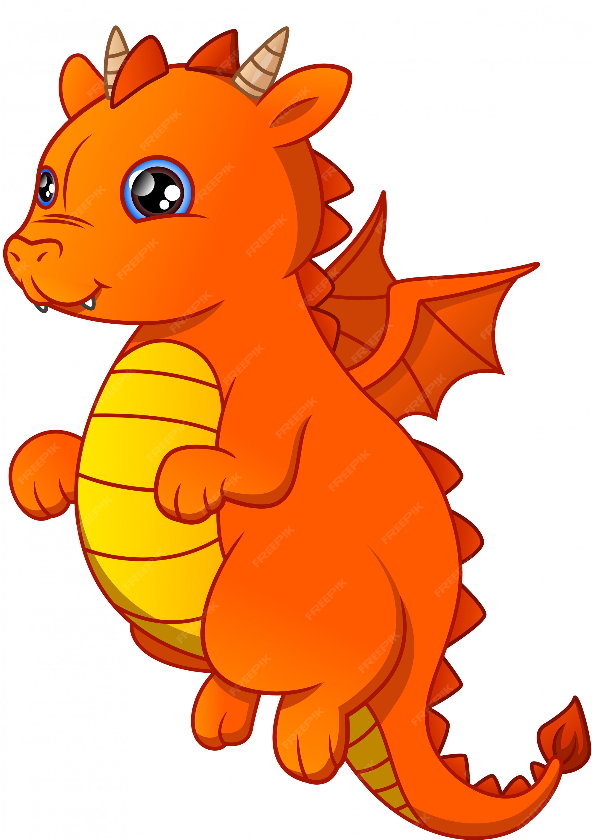 Premium Vector | Cute baby dragon cartoon