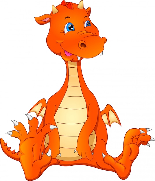 Vector cute baby dragon cartoon