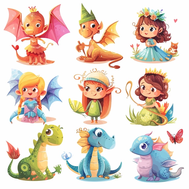 cute baby dragon cartoon