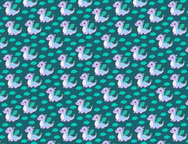 Cute baby dragon for prints and backgrounds illustration fabric texture kid