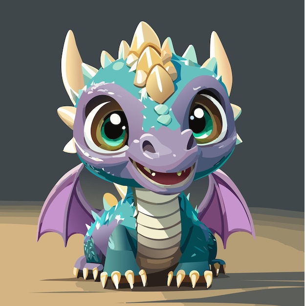 Vector cute baby dragon