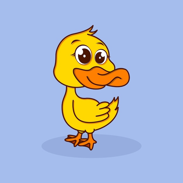 Cute baby duck cartoon character