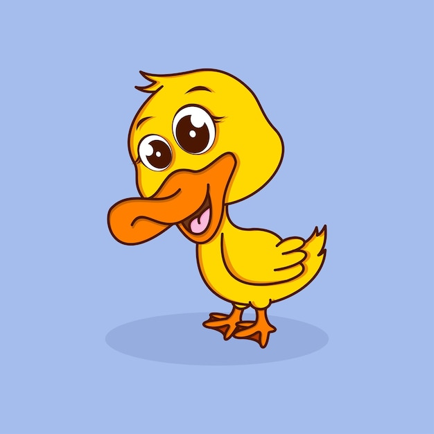Cute baby duck cartoon character