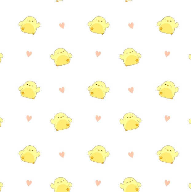 Cute baby duck doodle seamless pattern for nursery  pattern