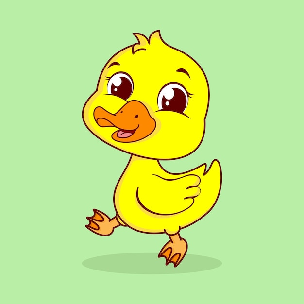 Cute baby duck with yellow