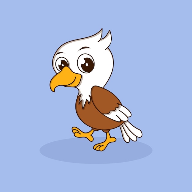 Cute baby eagle cartoon character