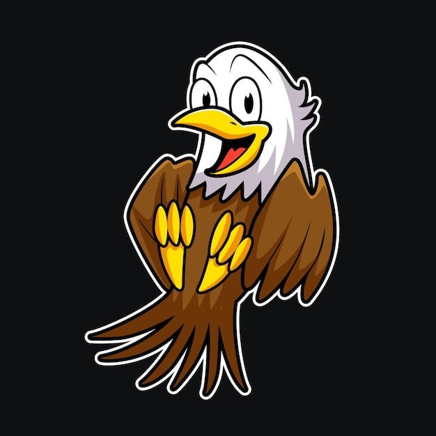 Vector cute baby eagle funny illustration