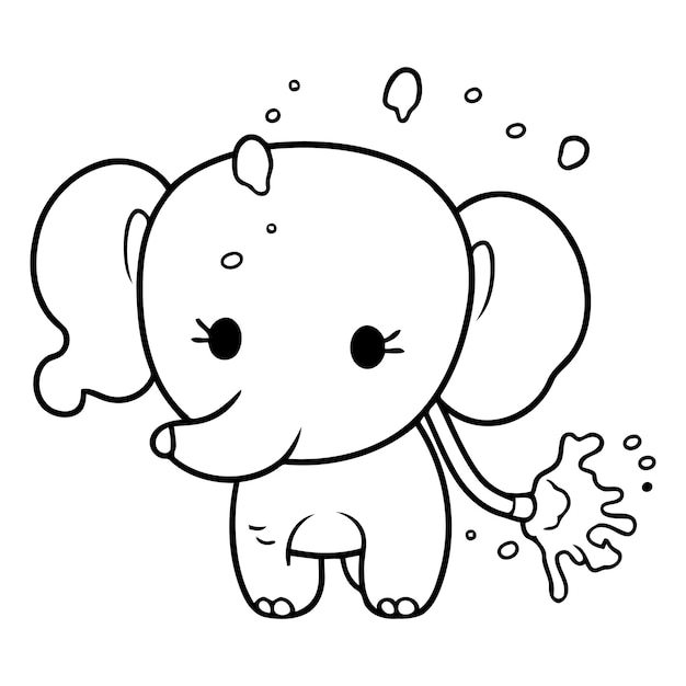 Vector cute baby elephant cartoon vector illustration cute little elephant character