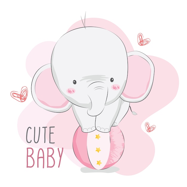 Cute baby elephant circus