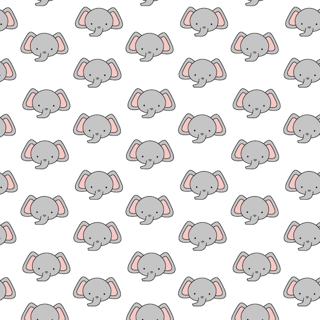 Vector cute baby elephant pattern