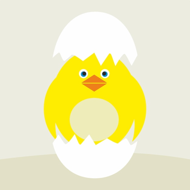 Vector cute baby farm birds with yellow feathers