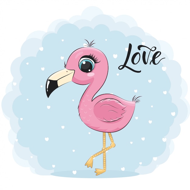 Cute baby flamingo.  illustration for baby shower, greeting card, party invitation, fashion clothes t-shirt print.
