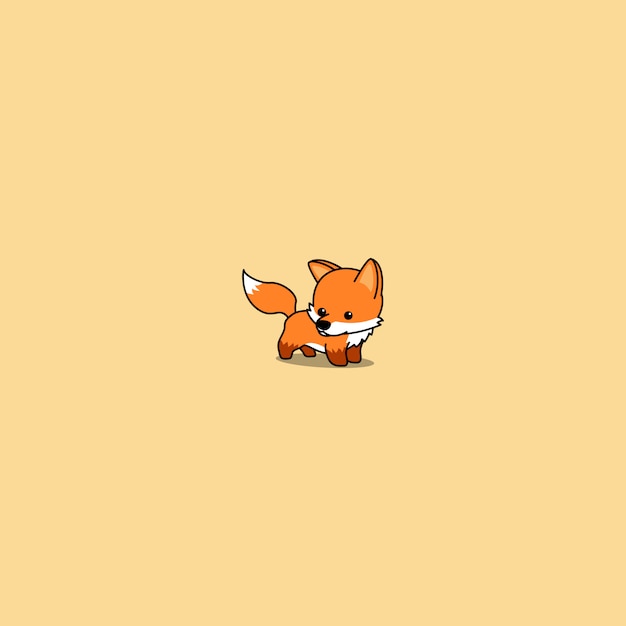 Cute baby fox cartoon icon