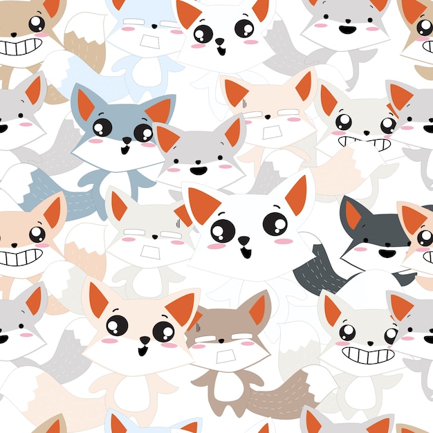 Cute baby fox pattern