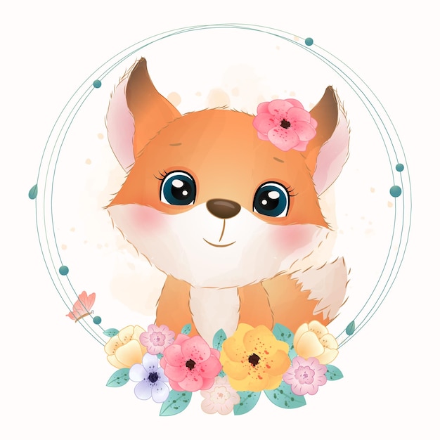 cute baby fox portrait